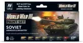 VLJ-70221 Vallejo 17ml Bottle WWIII Wargames Soviet Armour/Infantry Model Color Paint Set (8 Colors) (D)