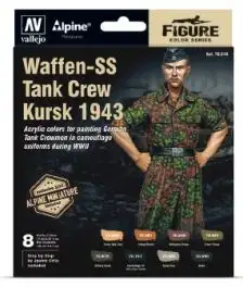VLJ-70249 Vallejo 17ml Bottle Waffen SS Tank Crew Kursk 1943 Figure Model Color Paint Set (8 Colors) (D)