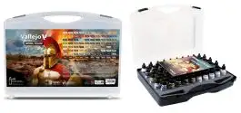 VLJ-70252 Vallejo 18ml Basic Model Color Paint Set in Storage Case (75 Colors & 5 Auxiliaries)