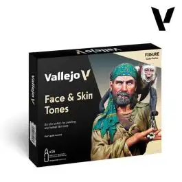 VLJ-70258 Vallejo 18ml Bottle Face & Skin Tones Model Color Paint Set (16 Colors)