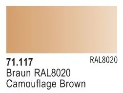 VLJ-71117 Vallejo 17ml Bottle Camouflage Brown Model Air (6/Bx)