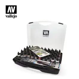 VLJ-71170 Vallejo 17ml Model Air Paint Set in Storage Case (72 Colors & Brushes)
