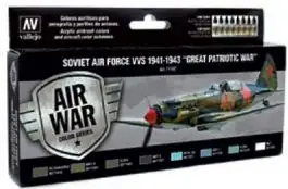 VLJ-71197 Vallejo 17ml Bottle Soviet Air Force VVS 1941 to 1943 Great Patriotic War Model Air Paint Set (8 Colors)