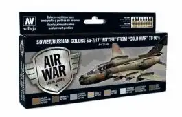 VLJ-71604 Vallejo 17ml Bottle Soviet/Russian Su7/17 Fitter Cold War to 90s Model Air Paint Set (8 Colors)