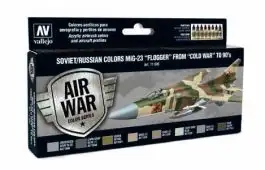 VLJ-71606 Vallejo 17ml Bottle Soviet/Russian MiG23 Flogger Cold War to 90s Model Air Paint Set (8 Colors)