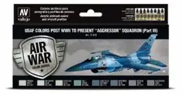 VLJ-71618 Vallejo 17ml Bottle USAF Post WWII to Present Aggressor Squadron Part 3 Model Air Paint Set (8 Colors)