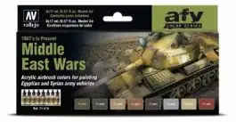 VLJ-71619 Vallejo 17ml Bottle AFV Middle East Wars 1967s to Present Model Air Paint Set (8 Colors)