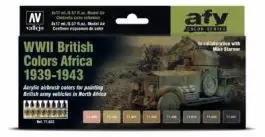 VLJ-71622 Vallejo 17ml Bottle AFV WWII British Africa 1939-1943 Model Air Paint Set (8 Colors)