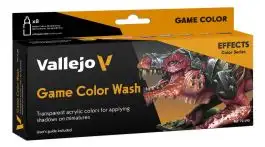 VLJ-72190 Vallejo 18ml Bottle Effects Wash Game Color Paint Set (8 Colors)