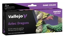 VLJ-72195 Vallejo 18ml Bottle Fantasy Aztec Dragons Game Color Paint Set (8 Colors)