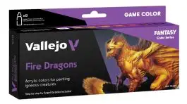 VLJ-72196 Vallejo 18ml Bottle Fantasy Fire Dragons Game Color Paint Set (8 Colors)
