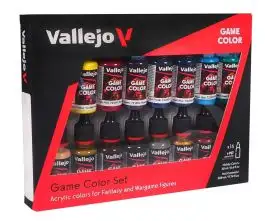 VLJ-72298 Vallejo 18ml Bottle Advanced Game Color Paint Set (16 Colors)