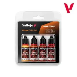 VLJ-72381 Vallejo 18ml Bottle Orange (Base, Shadow, Light) Game Color Paint Set (4 Colors)