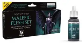 VLJ-74102 Vallejo 17ml Bottle Malefic Flesh Tones Fantasy-Pro Paint Set (8 Colors)