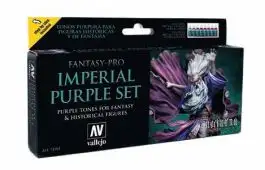 VLJ-74104 Vallejo 17ml Bottle Imperial Purple Tones Fantasy-Pro Paint Set (8 Colors)