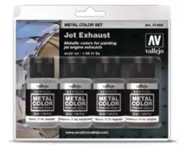 VLJ-77602 Vallejo 32ml Bottle Jet Engine Exhaust Metal Color Paint Set (4 Colors)