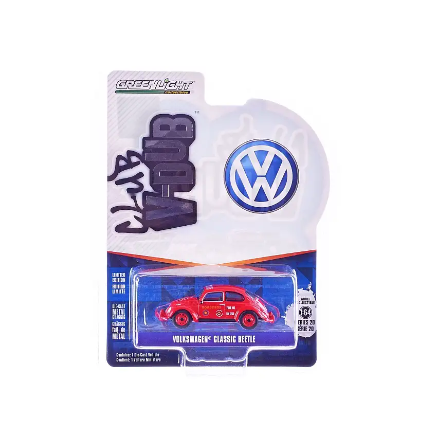 Volkswagen Classic Beetle "Corpo de Bombeiros da Policia Militar" Red "Club Vee-Dub" Series 20 1/64 Diecast Model Car by Greenlight