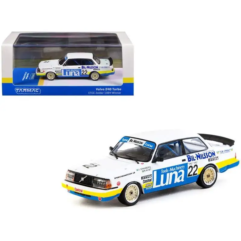 Volvo 240 Turbo #22 Ulf Granberg - Robert L. Kvist Winner "European Touring Car Championship Zolder" (1984) "Hobby64" Series 1/64 Diecast Model Car by Tarmac Works