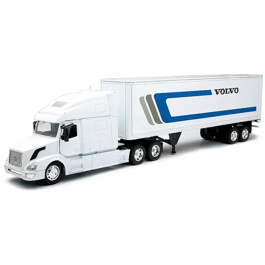Volvo VN-780 Truck with Dry Van Trailer White "Long Haul Truckers" Series 1/32 Diecast Model by New Ray