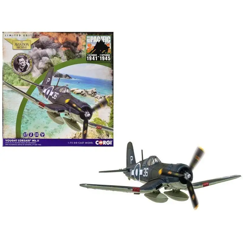 Vought Corsair Mk. II Fighter Aircraft "JT537 1836 Naval Air Squadron HMS Victorious Battle of Okinawa" (1945) British Royal Navy Fleet Air Arm "The Aviation Archive" Series 1/72 Diecast Model by Corgi