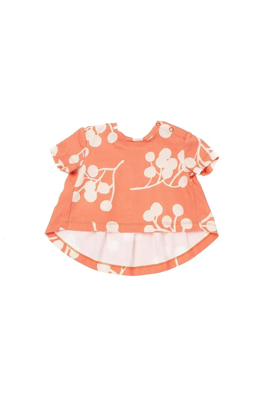 Baby T-shirt With Ruffled Back - Brick Berries