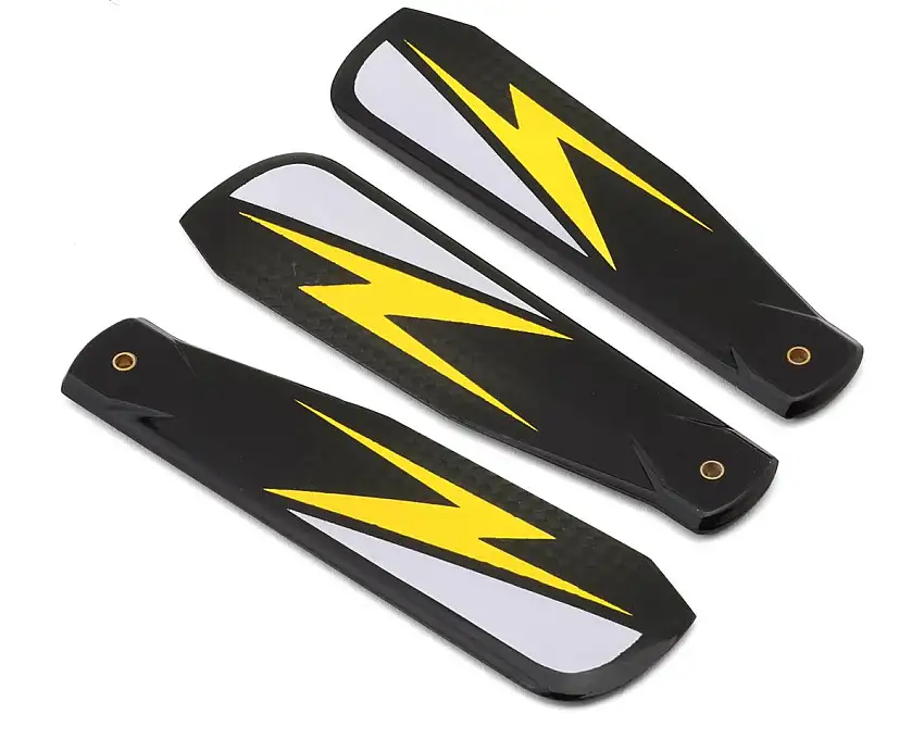 Vulcan Rotors 105mm Carbon Fiber Tail Blade (Yellow) (3 Blade Set)