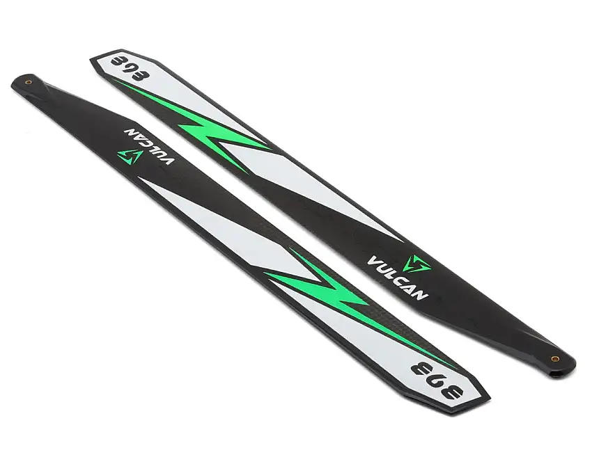 Vulcan Rotors 393mm Carbon Fiber Main Blade Set (Green)