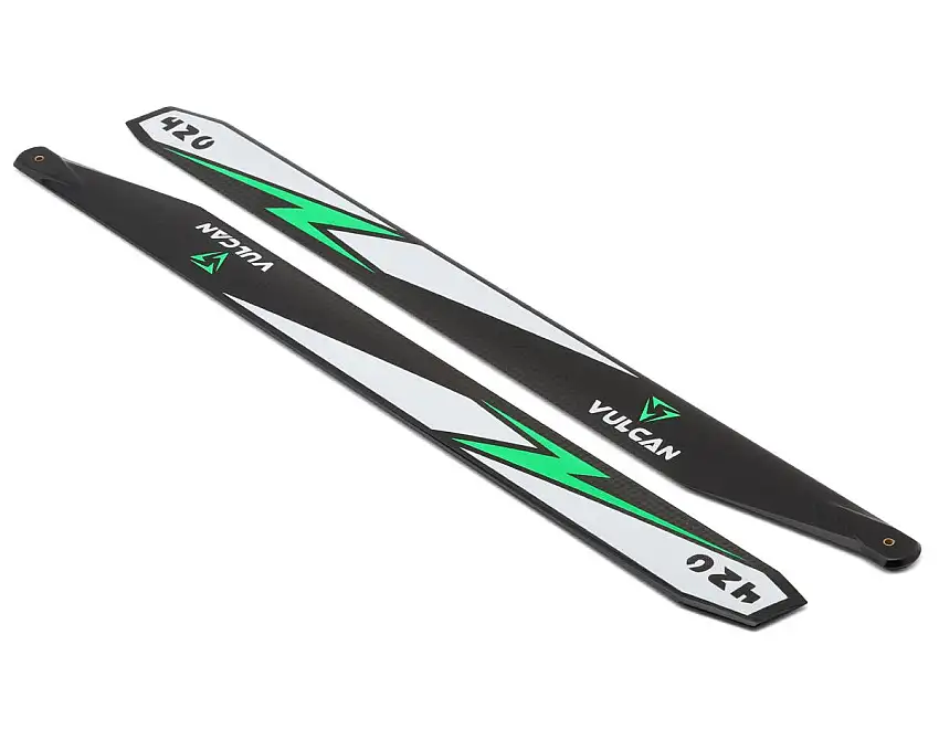 Vulcan Rotors 420mm Carbon Fiber Main Blade Set (Green)