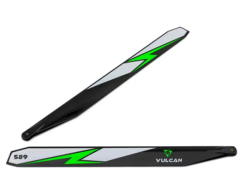 Vulcan Rotors 589mm Carbon Fiber Main Blade Set (Green)