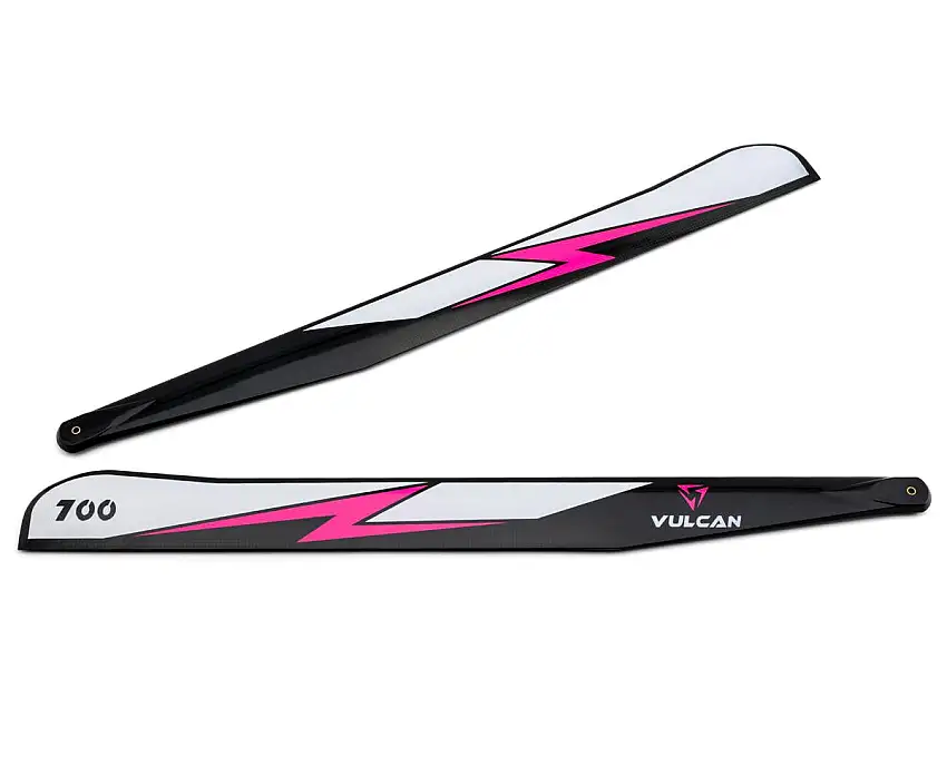 Vulcan Rotors EVO 700mm Carbon Fiber Main Blade Combo Set (Pink) w/105mm Tail Blades