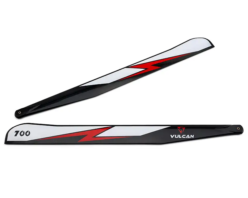 Vulcan Rotors EVO 700mm Carbon Fiber Main Blade Combo Set (Red) w/105mm Tail Blades