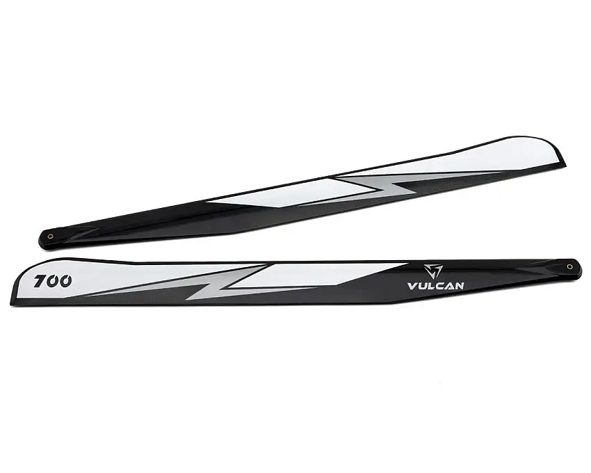 Vulcan Rotors EVO 700mm Carbon Fiber Main Blade Combo Set (Silver) w/105mm Tail Blades