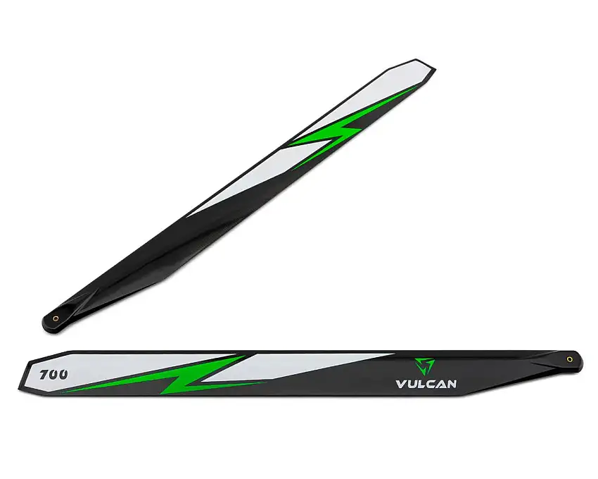 Vulcan Rotors 700mm Carbon Fiber Main Blade Combo Set (Green) w/105mm Tail Blades