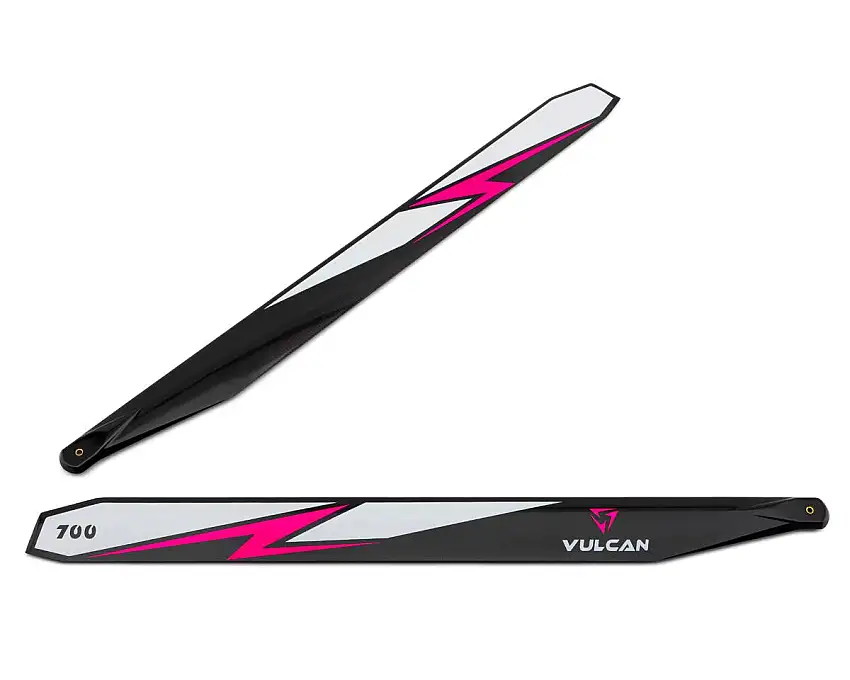 Vulcan Rotors 700mm Carbon Fiber Main Blade Combo Set (Pink) w/105mm Tail Blades