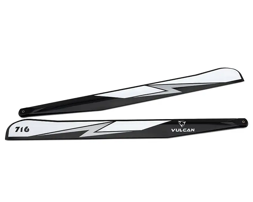 Vulcan Rotors EVO VP 716mm Carbon Fiber Main Blade Combo Set (Silver) w/105mm Tail Blades
