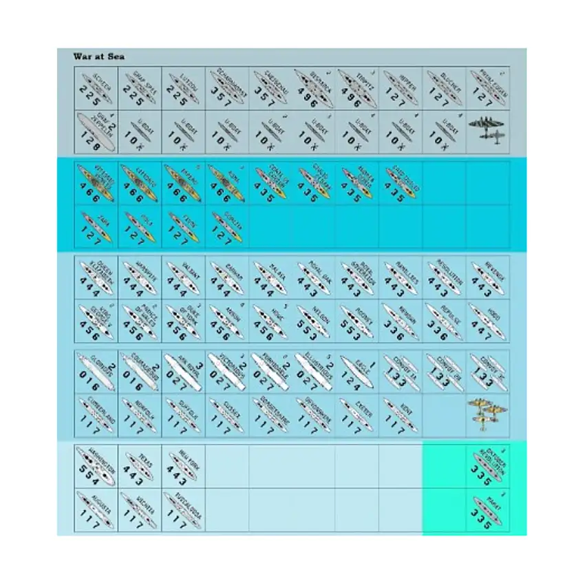 War at Sea Replacement Counters