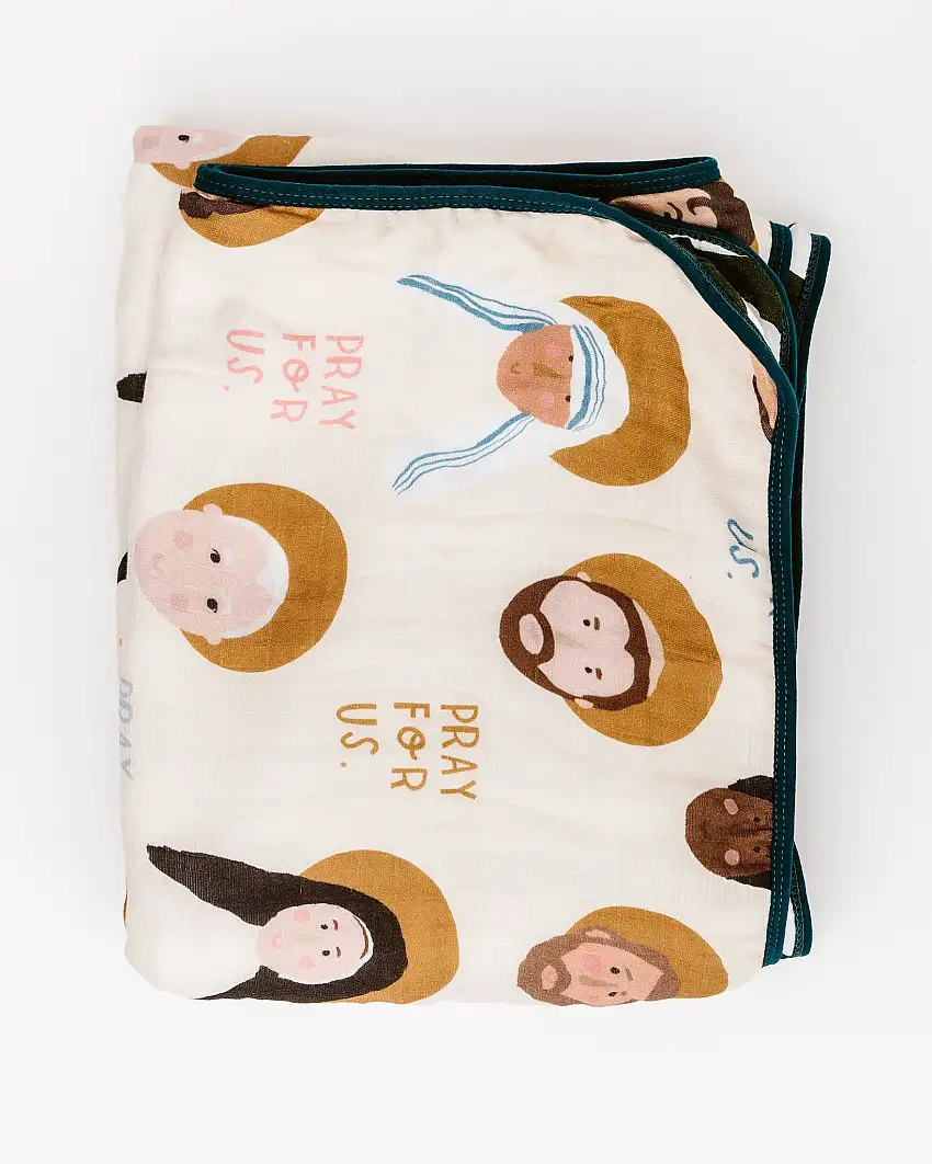 Saints Deluxe Muslin Baby Blanket Quilt