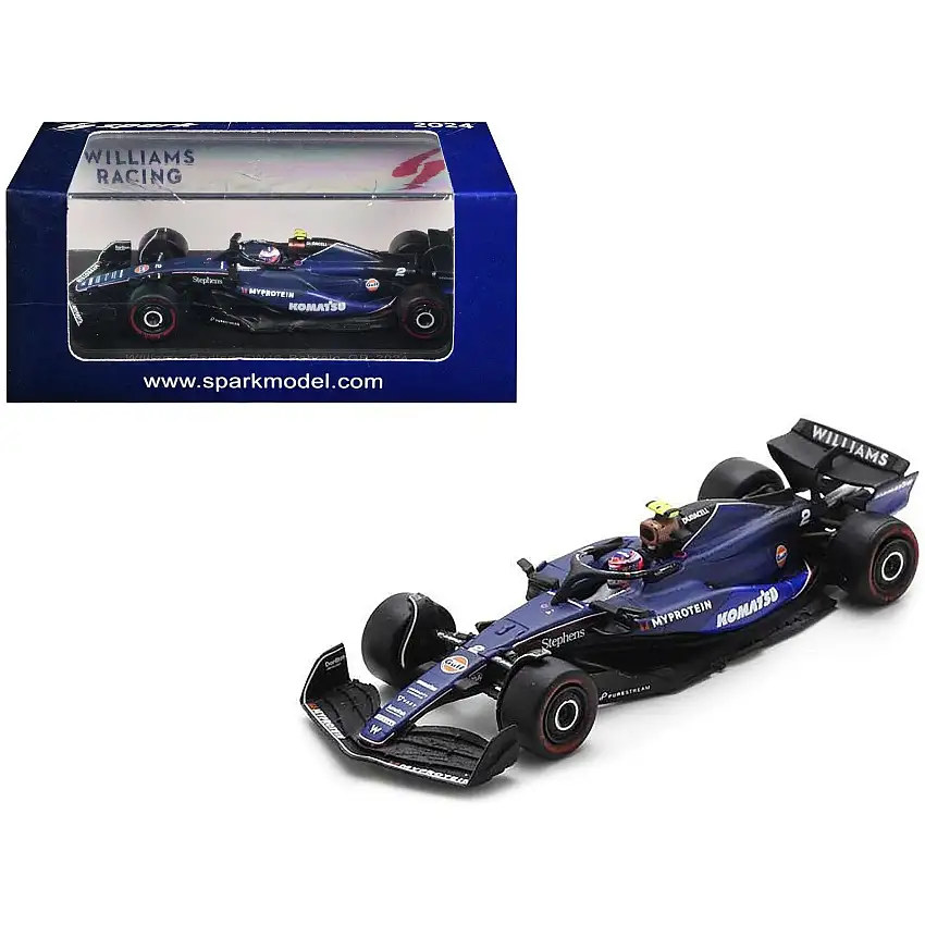 Williams FW46 #2 Logan Sargeant "Williams Racing" Formula One F1 "Bahrain GP" (2024) 1/64 Diecast Model Car by Spark