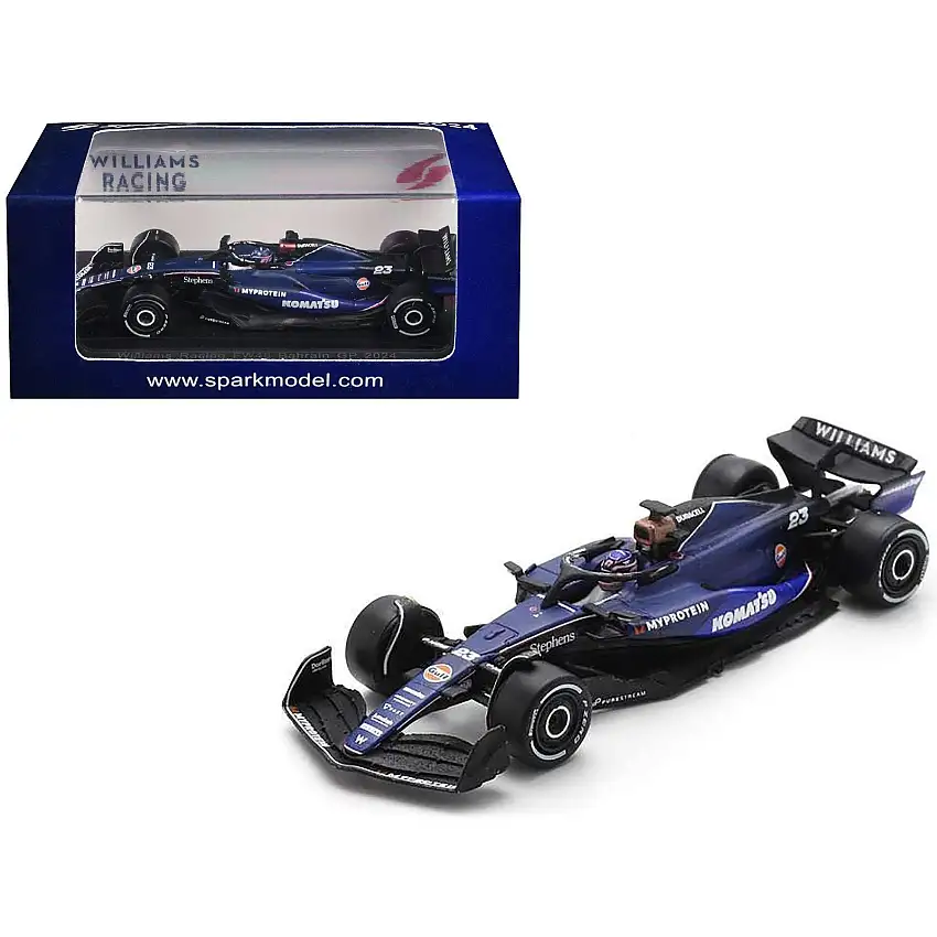 Williams FW46 #23 Alex Albon "Williams Racing" Formula One F1 "Bahrain GP" (2024) 1/64 Diecast Model Car by Spark