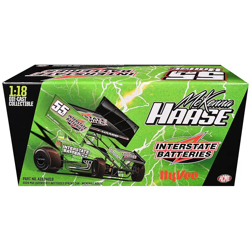 Winged Sprint Car #55 McKenna Haase "Interstate Batteries" McKenna Haase Racing (2024) 1/18 Diecast Model Car by ACME