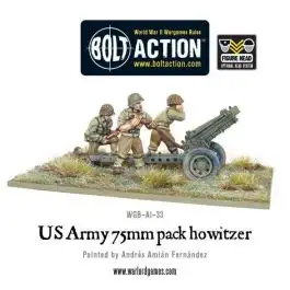 WLGWGB-AI-33 Warlord Games Bolt Action: US Army 75mm Howitzer Team Blister