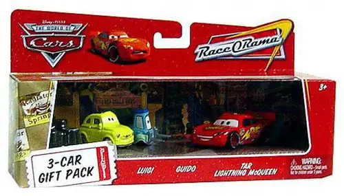 Disney / Pixar Cars The World of Cars Multi-Packs Luigi & Guido 3-Car Gift Pack Diecast Car Set [Damaged Package]