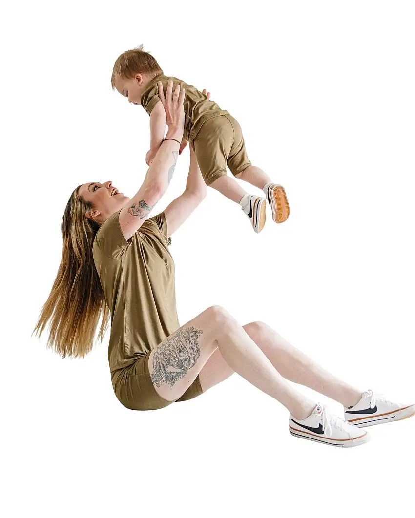 Women's Bamboo Tee & Bike Shorts - Sold As Separates