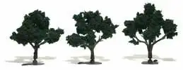WOO-1508 Woodland Scenics Ready Made Realistic Trees- 3" - 4" Dk Green (3)