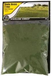 WOO-613 Woodland Scenics Static Grass- Dark Green (2mm Bag)