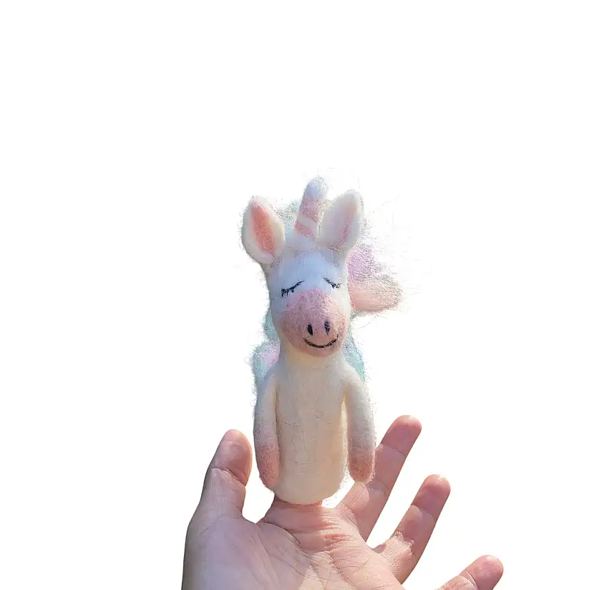 Felt Finger Puppet - Pastel Unicorn