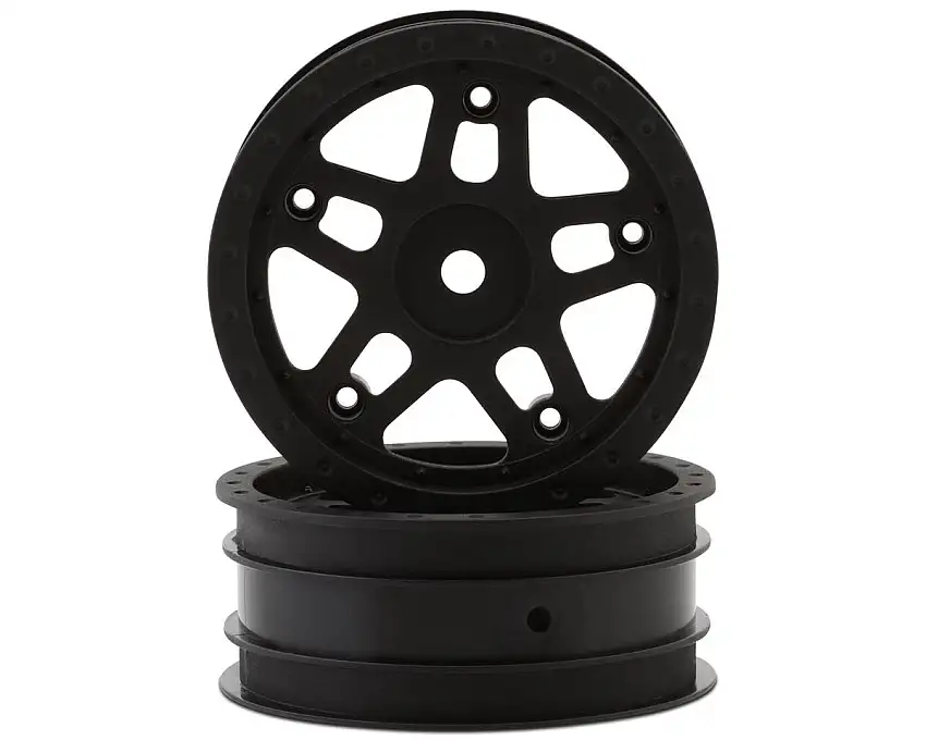 Whitz Racing Products 1/10 Whiplash Front 2.2" Sprint Car Dirt Oval Wheels (Black) (2)