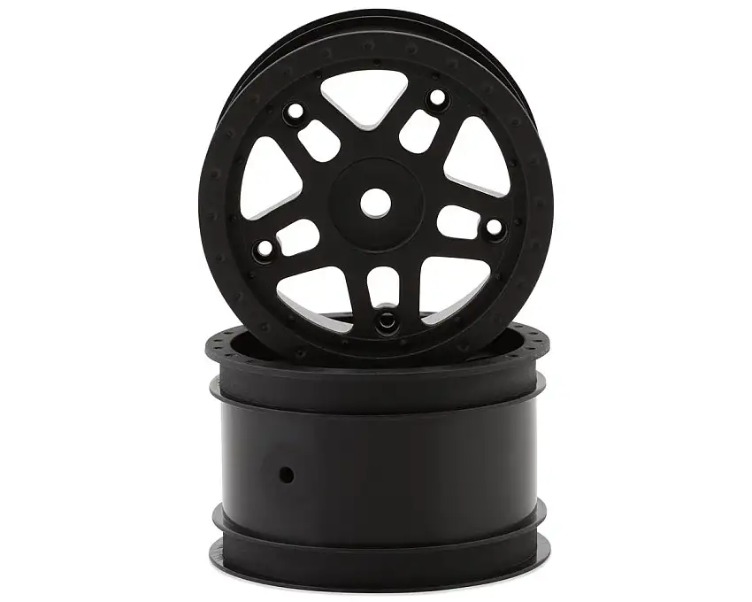 Whitz Racing Products 1/10 Whiplash Rear 2.2" Sprint Car Dirt Oval Wheels (Black) (2)