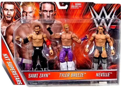 WWE Wrestling NXT Superstars Sami Zayn, Tyler Breeze & Neville Exclusive Action Figure 3-Pack [Damaged Package]