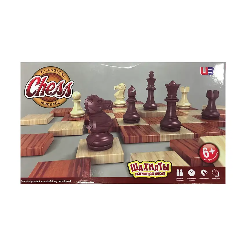 11" Magnetic Chess w/Wood Tone
